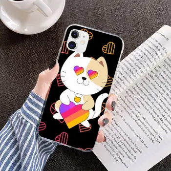 HPCHCJHM moda Likee mačka nosi srce ljubezni TPU Telefon Primeru Kritje za iPhone 11 pro XS MAX 8 7 6 6S Plus X 5S SE 2020 XR pokrov