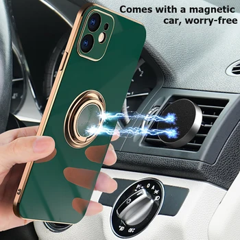 Magnetni Obroč Ohišje za iPhone 12 11Pro 12mini 12pro X XR XS Max SE2020 7 8 Plus Silikonski Pokrovček za ipone 12 11 Pro Max Fundas