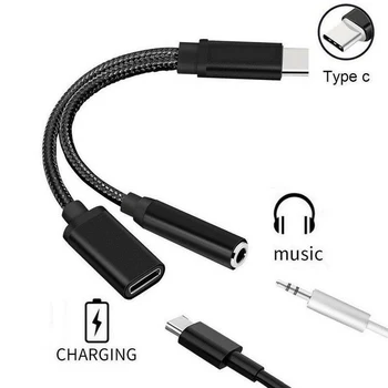 USB-C TypeC, Da 3.5 mm Aux Audio Kabel za Polnjenje Adapter Y Slušalke Cepilec Za Xiaomi Za Huawei Samsung, Tip-C Converter Vroče
