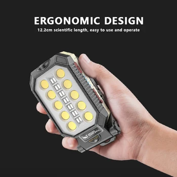 Delovna Svetilka USB COB Razsvetljavo Prenosna LED Svetilka Nastavljiv Nepremočljiva Taborjenje Luč Magnet Design Napaja Zaslon