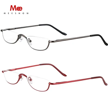 2pscMEESHOW Obravnavi Očala za Žensko Polovico Platišča Udobje Spomladanski Tečaji za Moške, kovinsko presbyopia elegantna očala +1.75 +2.25 +3.5