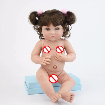 40 cm Polni Silikona Telo Prerojeni Baby Doll Za Dekle Mehko Vinil Mini Bebe Bonecas Otroka Okopajte Obleko Gor Igrača Otroci Darilo za Rojstni dan