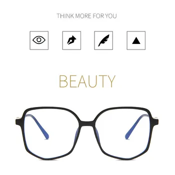 Moda Anti-Modra Svetloba Velik Okvir Optičnega Stekla Ženske Moški Poligonske Preprost Kovinski Pregledna Očala Okvirji Za Očala
