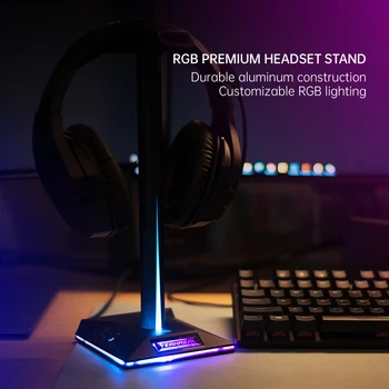 RGB Slušalke Stojalo Držalo Gaming Slušalke Desk Nosilec z 3,5 mm 2 USB Za Audio Technica Slušalke Stojala