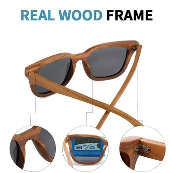 Najboljši ročno luksuzni sončna očala moških polarizirana oreh retro bambusa, lesa dame sončna očala visoke kakovosti na prostem sončnega ogledalo