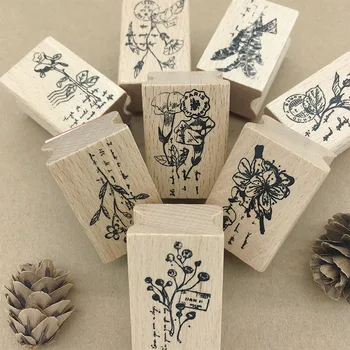 XINAHER Letnik Lepa rastlina žig DIY lesene gume znamke za scrapbooking tiskovine scrapbooking standard žig