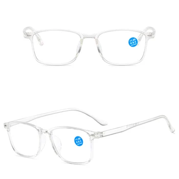 Elbru Anti Modra Svetloba Obravnavi Očala Ultralahkih TR90 Kvadratnih Presbyopic Očala Moški Ženske Pregleden Očala Dioptrije +1.0 +4.0