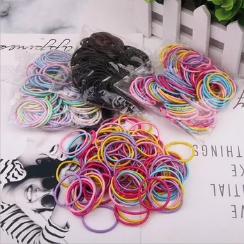 200 Kosov Sladkarije Barve Najlon 3CM gumico otroških Varnostnih Elastična Hairband Čop Imetnik Lepe Lase Pribor za Dekleta