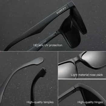 DUBERY Moških Kvadratnih Polarizirana sončna Očala Moda Ogledalo Vožnje Odtenki Moške blagovne Znamke Oblikovalec Prostem sončna Očala UV400 Očala Gafas