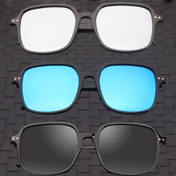 Evove 157mm Prevelik Moških Polarizirana sončna Očala Ženske Unisex Square Veliko Veliko Odtenkov Zrcalni Objektiv Anti Razmislek