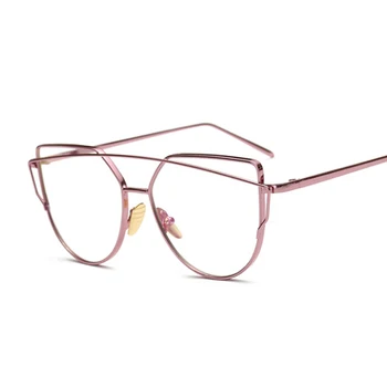 Gospa Mačka Oči Očala Okvirji za Ženske Seksi Prevelik Kovinski Okvir blagovne Znamke Oblikovalec Optična Očala Moda Pregleden Očala