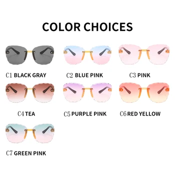 2021 Novo Stilsko Rimless Otrok Mačka Oči, sončna Očala, Moda Fant, Kvadratni Roza Gradient sončna Očala Fant Dekle Buljiti UV400 Očala