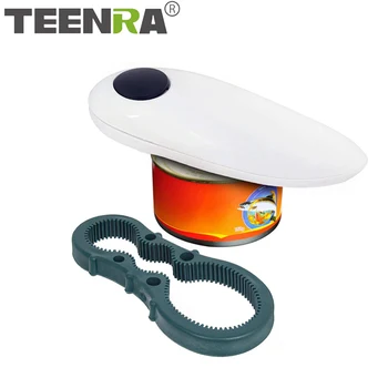 TEENRA One Touch Avtomatski Električni Lahko Lahko Odpirač Pločevinke Odpirač za Steklenice Proste Roke, Kuhinjski Pripomočki