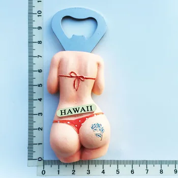 Havajih ustvarjalne potovanja, trgovina s spominki, dekorativni obrti tri-dimenzionalni Bikini hladilnik magnet palico odpirač