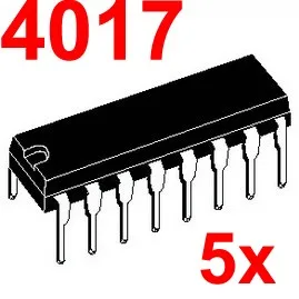 ( 5 kos/veliko ) 4017 CMOS Logiko IC, DIP Paket.