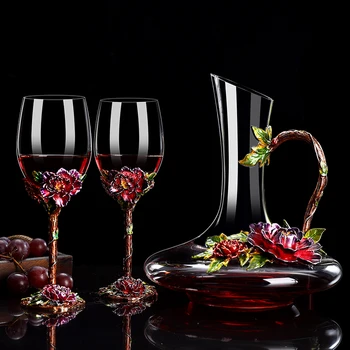 Gospodinjski emajl barvne kozarec vina decanter nabor ustvarjalnih osebnosti kelih vino, kozarcem Penine high-end darilo