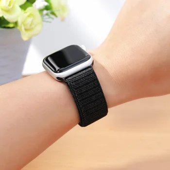 Najlon Trak za Apple watch band 44 mm 40 mm 42mm 38 mm smartwatch manšeta pasu šport zanke zapestnica iWatch series 3 4 5 6 se band