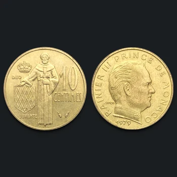 Monako 10 centov 1979 Resnično Izvirno Kovanec Novi Unc Zbiranje Kovancev,