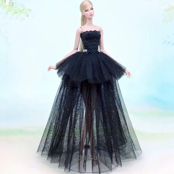 Čisto Črna Moda Lutka Obleko Za Barbie Lutka Obleko Obleke Multi-layer Poročne Obleke 1/6 BJD Lutke, Dodatki za Otroške Igrače