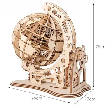 Lesene Svetu 3D Puzzle DIY Mehanski Pogon, Model Prenosnega Orodja Vrtenje Sestavljanjem Ugank Home Office Dekoracijo Igrače