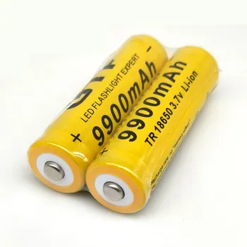 Original 18650 baterijo GTF 18650 Baterija li-ionska Baterija 3,7 V 9900mAh Akumulatorska Baterija za svetilko, baterije(Rumena)