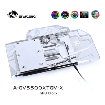 Bykski Vode Blok uporabite za GIGABYTE RX5500XT GAMING OC 8G / Polno Kritje Baker Radiatorski Blok / 3PIN 5V RGB / 4PIN 12V RGB