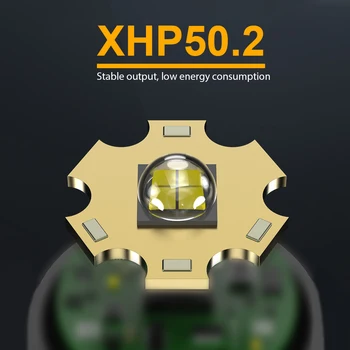 Xhp50.2 Led Svetilka visoko zmogljiva USB Polnilne Taktično Svetilko 18650 Baterijo Luči IP68 Vodotesen Prenosni Kamp Svetilka