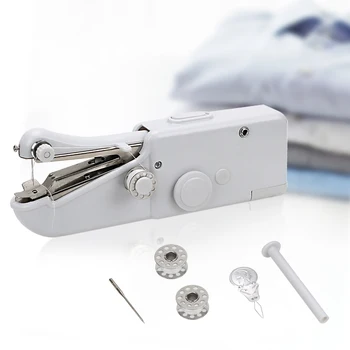 Mini Strani Šivalni Stroj Akumulatorski Oblačila Tkanine Elektronski Šivalni Stroj Prenosni Gospodinjski Hitro Šiv Šivanje Needlework