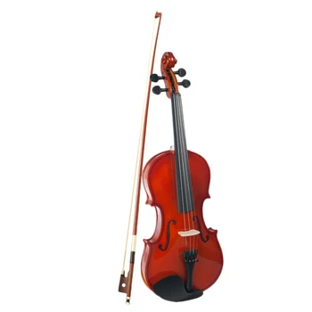 Polirani Solidwood Akustični Naravnih Lesenih Basswood Violina Violina Z Carring Primeru Velikosti 1/8 za Začetnike, Otroke,